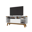 Ver imagem 5 de Rack Lazuli para TVs 55 Polegadas Pés em Madeira Maciça Maciça e Cantos Curvos