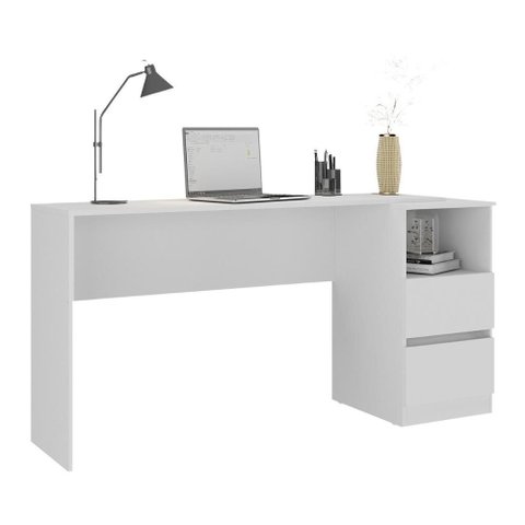 Escrivaninha 150,5cm com Nicho e 2 Gavetas Flex Multimóveis Mp6035 Branco