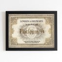 Ver imagem 1 de Quadro Bilhete Trem Hogwarts - Plataforma 24x18cm:moldura Preta
