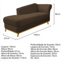 Ver imagem 5 de Kit Diva Recamier Vanessa 140cm Lado Esquerdo e 02 Poltronas Laura Suede Marrom - Amarena Móveis