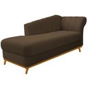 Ver imagem 3 de Kit Diva Recamier Vanessa 140cm Lado Esquerdo e 02 Poltronas Laura Suede Marrom - Amarena Móveis