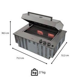 Churrasqueira Cooktop Fischer À Gas Bivolt com Tampa Inox 31200(83551) - 3