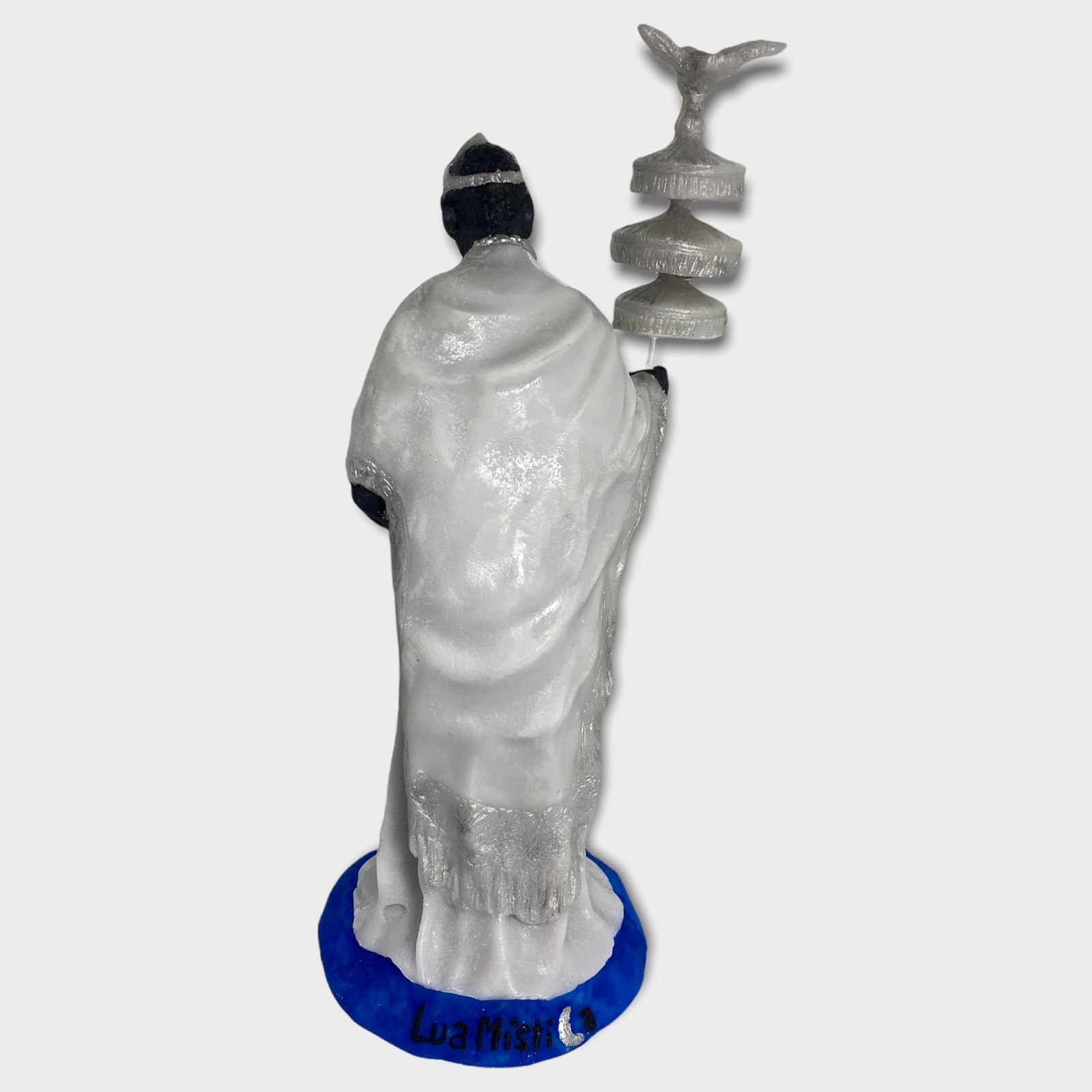 Escultura de orixá Oxalá branco 30 cm em resina