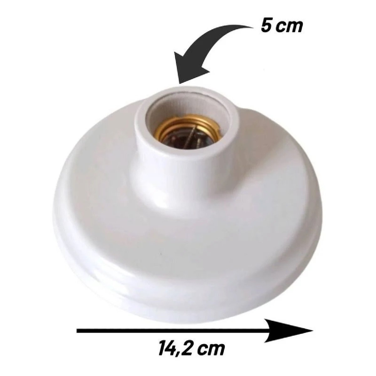 Plafon de Plastico Bocal de Porcelana E-27 Foxlux - 4