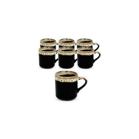 Jogo de Xicara para Cafe de Porcelana Borda Decorada com 6 Pecas 50ml