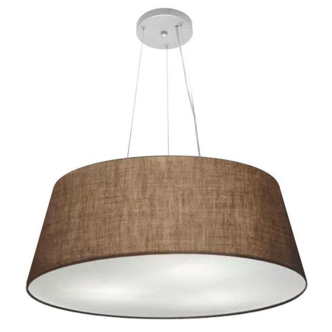 Lustre Pendente Cone Vivare Md-4072 Cúpula em Tecido 30/80x65cm - Bivolt Café 127/220v