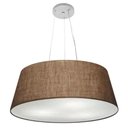 Ver imagem 1 de Lustre Pendente Cone Vivare Md-4072 Cúpula em Tecido 30/80x65cm - Bivolt Café 127/220v