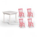 Ver imagem 1 de Conjunto Mesinha Infantil Branca com 4 Cadeiras Kids Rosa