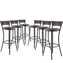 Ver imagem 1 de Kit 6 Banquetas Alta Forts Fibra UV e Ferro Edícula, Sacada, Varanda, Restaurante, Lanchonete, Bar -