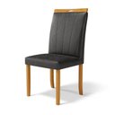Ver imagem 1 de Cadeira Aurora Madeira Maciça Estofada para Mesa de Jantar Courino Preto 503
