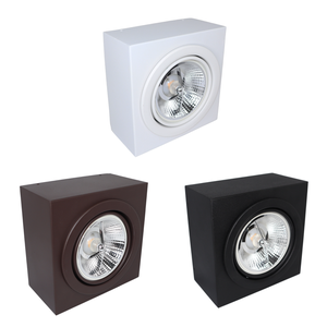 Spot Plafon Sobrepor de Teto Direcionável Quadrado Lâmpada Ar 111 - 3500/1 - Branco Texturizado