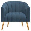 Ver imagem 1 de Poltrona Decorativa Sala de Estar Recepção Senna Linho - Doce Sonho Móveis Cor Azul Royal