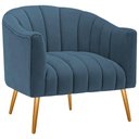 Ver imagem 2 de Poltrona Decorativa Sala de Estar Recepção Senna Linho - Doce Sonho Móveis Cor Azul Royal