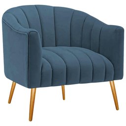 Poltrona Decorativa Sala de Estar Recepção Senna Linho - Doce Sonho Móveis Cor Azul Royal - 2