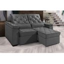Ver imagem 1 de Sofá Retrátil e Reclinável Berlim 2.10m Velusoft D33 "cinza" - Estilo Estofados