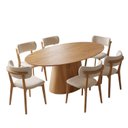 Ver imagem 2 de Conjunto Sala de Jantar Oval Genebra Nozes 1.40x90 6 Cadeiras Carina Yescasa Off White