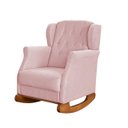 Ver imagem 4 de Poltrona Amamentação Balanço Descanso Helena com Puff Veludo Rosa Twdecora