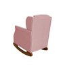 Poltrona Amamentação Balanço Descanso Helena com Puff Veludo Rosa Twdecora - 6