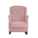 Ver imagem 3 de Poltrona Amamentação Balanço Descanso Helena com Puff Veludo Rosa Twdecora