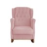 Poltrona Amamentação Balanço Descanso Helena com Puff Veludo Rosa Twdecora - 3