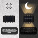 Ver imagem 2 de Arandela Solar Led 8 Fachos 3000k Preto Ip65 Resistente À Chuva para Iluminação Externa Moderna