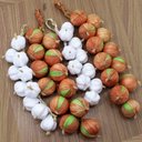 Ver imagem 2 de Kit 4 Enfeite Réstia Trança Cebola Alho Artificial Artesanal