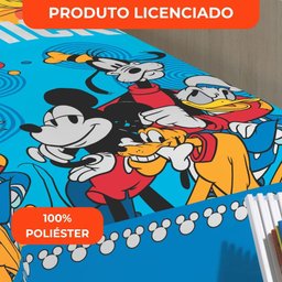 Jogo de Cama Infantil Lepper Mickey Solteiro 3 Peças Microfibra Azul - 7