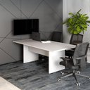 Ver imagem 1 de Mesa Reunião Escritório 180cm X 90cm Cinza Pé Painel F5 Cor:cinza