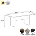 Ver imagem 4 de Mesa Reunião Escritório 180cm X 90cm Cinza Pé Painel F5 Cor:cinza