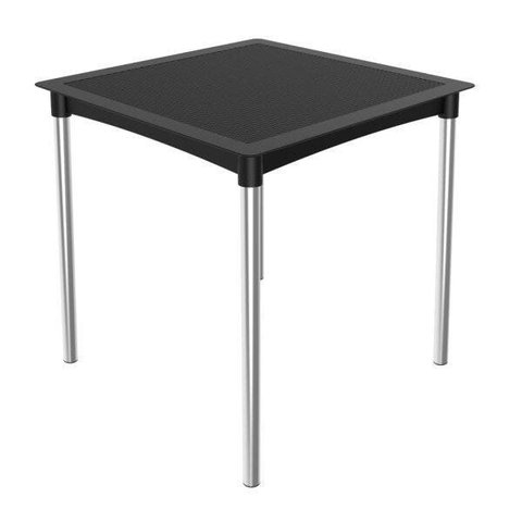 Mesa de Jantar em Rattan Pés em Alumínio Atto Preto