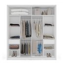 Ver imagem 3 de Guarda-roupa Casal Porto 2 Portas 2 Gavetas com Espelho Branco - Politorno