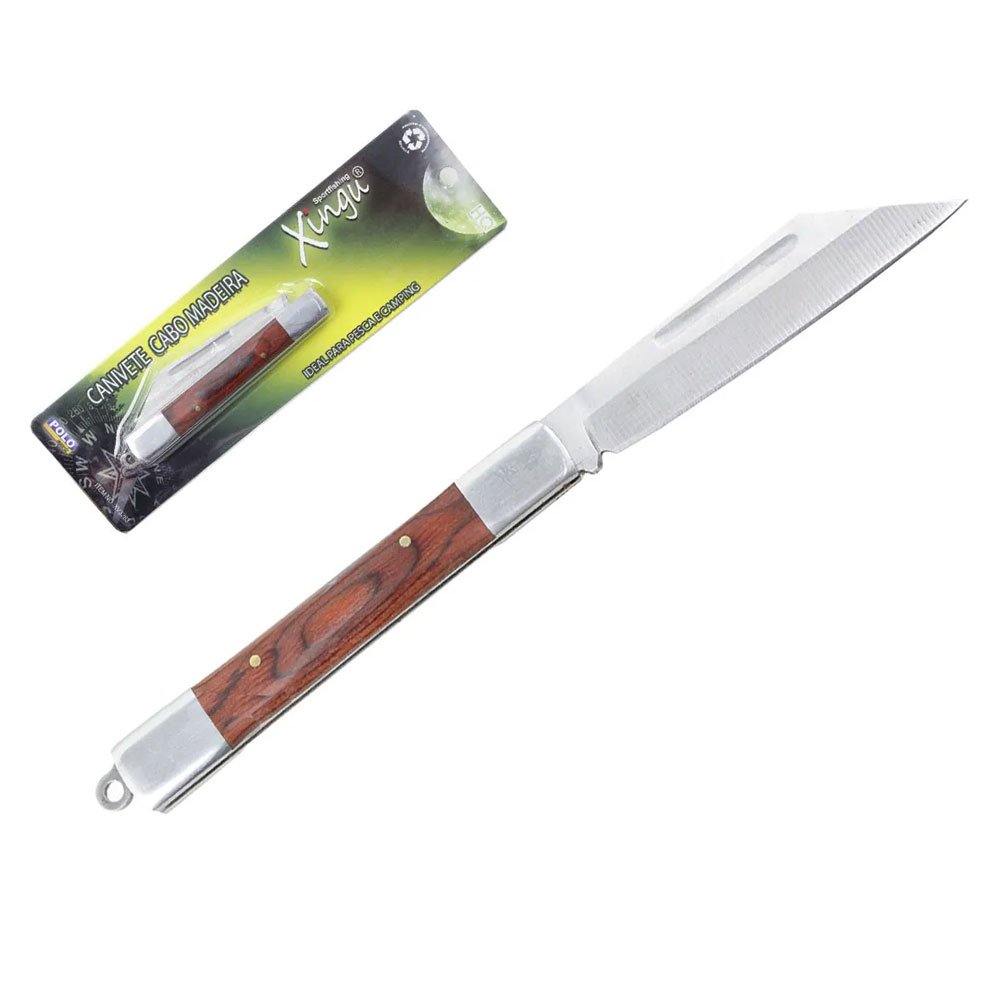 Canivete Xingu Metal Tipo Madeira XV3283 - Compacto De Bolso - 4