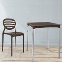 Ver imagem 2 de Mesa de Jantar em Rattan Pés em Alumínio Atto Marrom/Chocolate