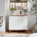 Ver imagem 1 de Aparador Bancada Sala Buffet Balcão Armário Cozinha Cantinho do Café 2 Portas Flow