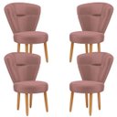 Ver imagem 1 de Kit 4 Poltronas para Recepção Maquiagem Sala de Jantar Ergonômica Tecido Veludo Pés Palito