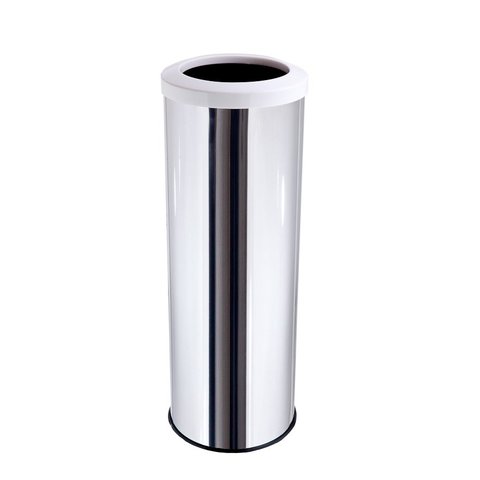 Lixeira Inox Aro Esmaltado 30 Litros Área Gourmet Cozinha Banheiro - Branco