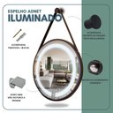 Ver imagem 5 de Espelho Redondo Iluminado 40cm com Alça Touch 2 Leds Adnet Reduna
