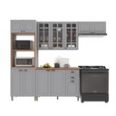 Ver imagem 2 de Armário de Cozinha Modulada Compacta Fidelitá Nara 100% MDF 4 Peças 270cm 12 Portas 2 Gavetas com
