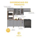 Ver imagem 5 de Armário de Cozinha Modulada Compacta Fidelitá Nara 100% MDF 4 Peças 270cm 12 Portas 2 Gavetas com