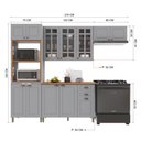 Ver imagem 4 de Armário de Cozinha Modulada Compacta Fidelitá Nara 100% MDF 4 Peças 270cm 12 Portas 2 Gavetas com