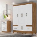 Ver imagem 1 de Kit Guarda Roupa Casal Ms 912 + Cômoda Ms 913 Naturale / Branco - Moval