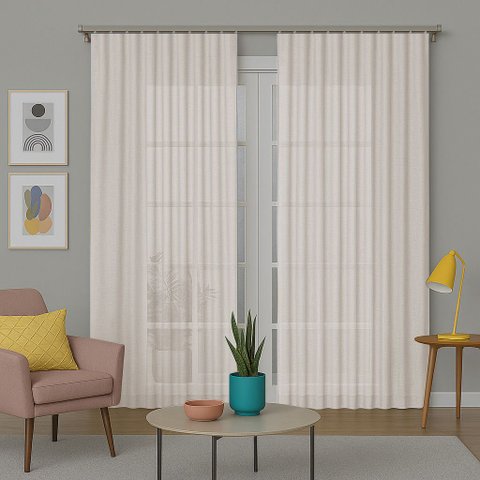 Cortina Gaze de Linho Flamê Basic 3,00x2,70m para Trilho Suíço Sala e Quarto:Branco