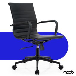 Cadeira de Escritório Moob Berlim Diretor Esteirinha Giratória Com Função Relax Dark - 10