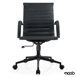Cadeira de Escritório Moob Berlim Diretor Esteirinha Giratória Com Função Relax Dark - 8