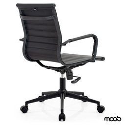 Cadeira de Escritório Moob Berlim Diretor Esteirinha Giratória Com Função Relax Dark - 7