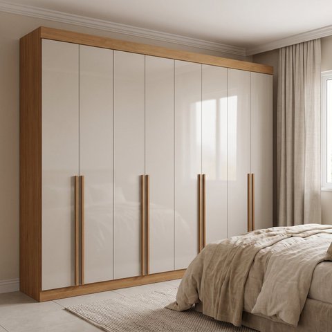 Guarda-Roupa Casal MDF 8 Portas 8 Gavetas Império