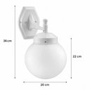 Ver imagem 2 de Kit 2 Luminárias de Parede Branca Lâmpada E27 Globo Leitoso Arandela Dital