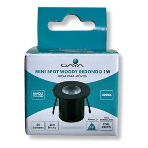 Mini Spot Woody Redondo Branco Gaya 7121