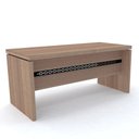 Ver imagem 1 de Mesa de Escritório Pé Painel PE50 em MDP 180 x 70 cm Cor Noce Naturalle detalhe Preto