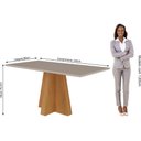Ver imagem 4 de Conjunto: Mesa Sala Jantar Patrícia c/ Tampo Madeirado 160cm + 6 Cadeiras Juliana Madeira/Suede